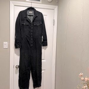 Free People black denim boiler jumpsuit